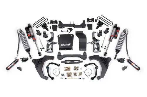 BDS Suspension - BDS728PES | BDS Suspension 6.5 Inch Lift Kit With Fox 2.5 Coilover Conversion For Chevrolet Silverado / GMC Sierra 2500HD / 3500HD Diesel | Rear Lift 5 Inch Block Kit With Overload | Fox 2.5 Performance Elite Shocks