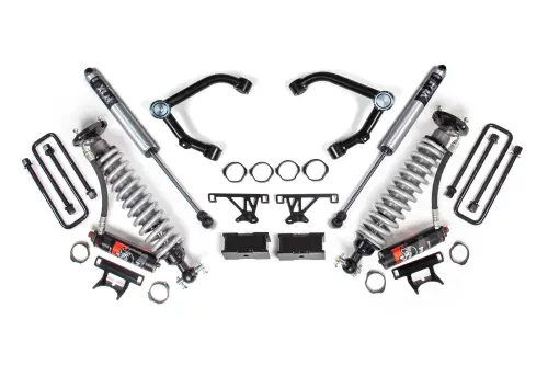 BDS Suspension - BDS758PSS | BDS Suspension 3 Inch Lift Kit With Fox 2.5 Performance Elite Coilover For Chevrolet Silverado / GMC Sierra 1500 4WD | Aluminum / Stamped Steel Factory Control Arm | Fox 2.0 Performance Series Shocks