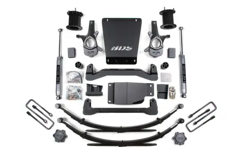 BDS Suspension - BDS796H | BDS Suspension 6 Inch Lift Kit For Chevrolet Silverado / GMC Sierra 1500 4WD | Rear Leaf Springs | NX2 Nitro Series Shocks