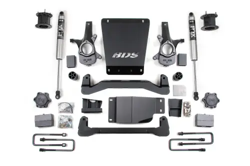 BDS Suspension - BDS799FS | BDS Suspension 4.5 Inch Lift Kit For Chevrolet Silverado / GMC Sierra 1500 4WD | Rear Lift Block Kit | Fox 2.0 Performance Series Shocks