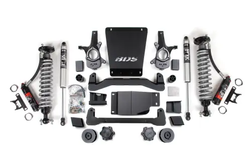 BDS Suspension - BDS900PSS | BDS Suspension 4 Inch Lift Kit With Fox 2.5 Performance Elite Coilover For Chevrolet Avalanche / Suburban 1500 / Tahoe / GMC Yukon / Yukon XL 1500 4WD | Rear Lift 3 Inch Coil Spacer | Fox 2.0 Performance Series Shocks