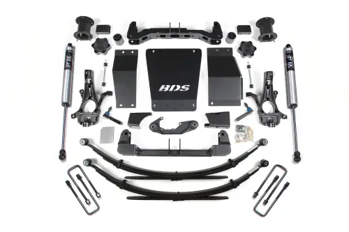 BDS Suspension - BDS904FS | BDS Suspension 4.5 Inch Lift Kit For Chevrolet Silverado / GMC Sierra 1500 4WD | Aluminum / Stamped Steel Factory Control Arm | Rear Leaf Springs | Fox 2.0 Performance Series Shocks