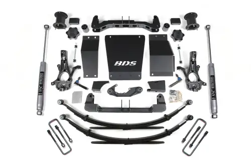 BDS Suspension - BDS904H | BDS Suspension 4.5 Inch Lift Kit For Chevrolet Silverado / GMC Sierra 1500 4WD | Aluminum / Stamped Steel Factory Control Arm | Rear Leaf Springs | NX2 Nitro Series Shocks