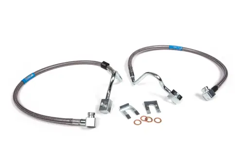BDS Suspension - BDS103002 | BDS Suspension Front Brake Line Set For Ford F-150 4WD | Stainless Steel | Fits 6-8 Inch Lift