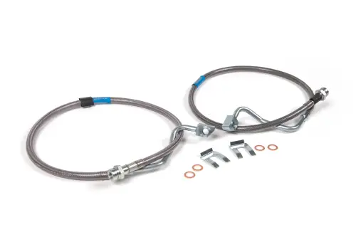 BDS Suspension - BDS103801 | BDS Suspension Front Brake Line Set For Ford F-250 / F-350 Super Duty 4WD | Stainless Steel | Fits 6-8 Inch Lift