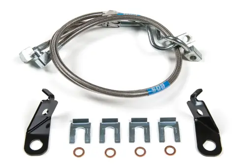 BDS Suspension - BDS103802 | BDS Suspension Front Brake Line Set For Ford F-250 / F-350 Super Duty 4WD | Stainless Steel | Fits 4-8 Inch Lift