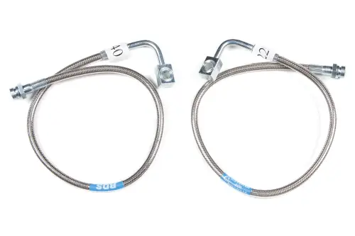 BDS Suspension - BDS104002 | BDS Suspension Front Brake Line Set For Jeep Wrangler JK | Stainless Steel | Fits 4-6.5 Inch Lift