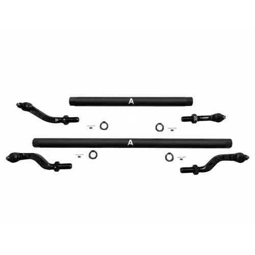 Apex Chassis - KIT120 | Apex Chassis - Jeep Wrangler JL & Gladiator JT - 2.5 Ton ProLock Tie Rod & Drag Link Assembly - Blk Aluminum - Dana 30 - NoFlip
