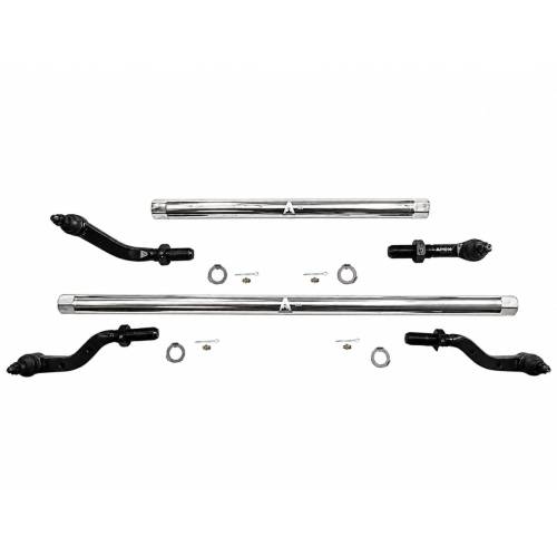 Apex Chassis - KIT125 | Apex Chassis - Jeep Wrangler JL & Gladiator JT - 2.5 Ton ProLock Tie Rod & Drag Link Assembly - Polished Aluminum - Dana 30 - NoFlip
