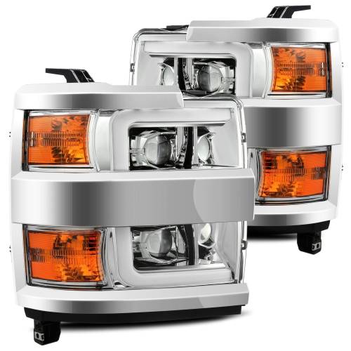 AlphaREX - 880099 | AlphaRex LUXX-Series LED Projector Headlights Chrome for Chevrolet Silverado 2500HD/3500HD (2015-2019)