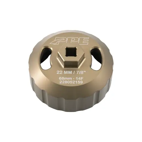 Pacific Performance Engineering - 228052159 | PPE Performance Oil Filter Socket Hard Anodized Billet Aluminum - 68mm 14F