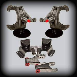 DJM Suspension - DJM2045L-34-1-ROTOR | DJM Suspension 3 Inch Front / 4 Inch Rear Lowering Kit for 1973-1987 C10 Pickup 2WD with 1.0 Inch Rotors (Shocks Included) - Image 1