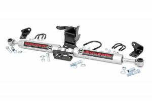 87304 | Rough Country N3 Steering Stabilizer, Dual, 2.5-8 Inch Lift For Jeep Gladiator JT / Wrangler JL