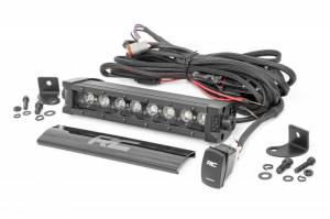70718BLDRLA | Rough Country 8 Inch Black Series LED Light Bar | Single Row | Amber DRL