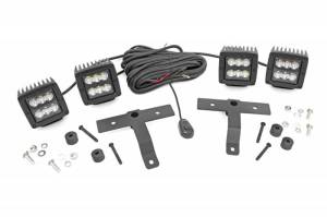 70822 | Rough Country LED Light Kit For Jeep Gladiator JT / Wrangler 4xe / Wrangler JL | Black Series