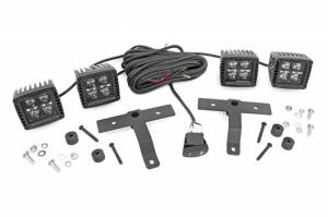 70823 | Rough Country LED Light Kit For Jeep Gladiator JT / Wrangler JL | Black Series With Amber DRL