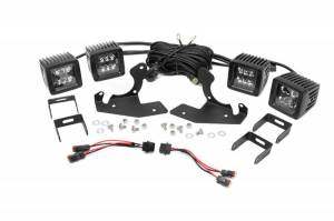 70628 | Rough Country LED Fog Light Kit For Chevrolet Silverado 2500 HD/3500 HD | 2011-2014 | Black Series