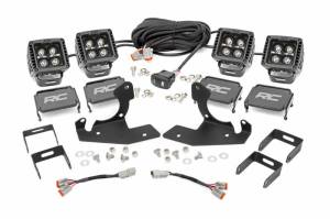 70628DRL | Rough Country LED Fog Light Kit For Chevrolet Silverado 2500 HD/3500 HD | 2011-2014 | Black Series With White DRL