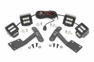 70866 | Toyota 2-inch LED Lower Windshield Ditch Kit (14-21 Tundra | Blacks Series Spot and Flood Pattern Combo)