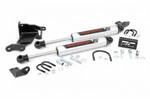 8730470 | Rough Country V2 Steering Stabilizer, Dual, 2.5-8 Inch Lift For Jeep Gladiator JT / Wrangler JL