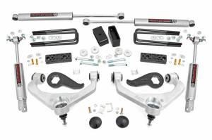 95630 | Rough Country 3 Inch Lift Kit For Chevrolet Silverado / GMC Sierra 3500 HD 2WD/4WD | Aluminum Finish Arm, Premium N3 Shocks