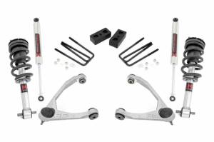19840 | Rough Country 3.5 Inch Lift Kit Chevrolet Silverado / GMC Sierra 1500 (2007-2016) | Aluminum Finish Arm, M1 Monotube Struts (2014-2016), M1 Monotube Struts