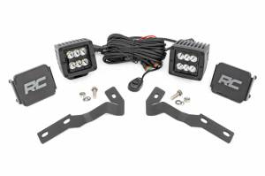 Rough Country - 71080 | Rough Country Low Profile LED Ditch Light Kit For Toyota Tacoma (2016-2023) | Black Series With Spot Beam - Image 1