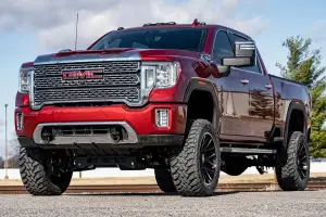 Rough Country - 10240 | Rough Country 5 Inch Lift Kit For Chevrolet Silverado / GMC Sierra 2500 HD & 3500 HD 4WD | NTD, No Factory Rear Overload Springs, M1 Monotube Shocks - Image 4