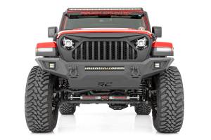Rough Country - 10635 | Rough Country Front Bumper & Skid Plate With Flush Mount LED Pods & LED Light Bar For Jeep Gladiator JT / Wrangler 4xe, JK & JL Unlimited - Image 4