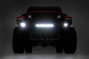 Rough Country - 10635 | Rough Country Front Bumper & Skid Plate With Flush Mount LED Pods & LED Light Bar For Jeep Gladiator JT / Wrangler 4xe, JK & JL Unlimited - Image 5