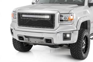 70190BDA | GMC Mesh Grille | 30in Dual Row Black Series LED w/ Amber DRL (14-15 Sierra 1500)
