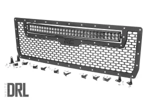 70190DRL | GMC Mesh Grille | 30in Dual Row Black Series LED w/ Cool White DRL (14-15 Sierra 1500)