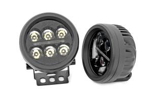 Rough Country - 70900A | Rough Country Black Series 3.5 Inch Round Amber LED Light | Pair - Image 2