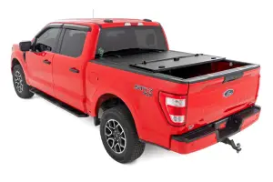 Rough Country - 49221550 | Rough Country Hard Tri-Fold Flip Up Bed Cover (2021-2025 F150 2WD/4WD | 2022-2025 F150 Lightning AWD/4WD | 5'7" Bed) - Image 2