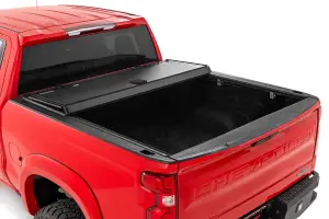 Rough Country - 49120580 | Rough Country Hard Tri-Fold Flip Up Bed Cover Chevrolet Silverado / GMC Sierra 1500 | 5'10" Bed, Short Bed - Image 7