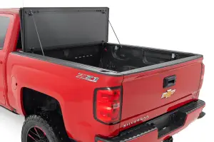 Rough Country - 49119651 | Rough Country Hard Tri-Fold Flip Up Bed Cover (2014-2018 Silverado, Sierra 1500 2WD/4WD | 2015-2019 Silverado, Sierra 2500 HD, 3500 HD 2WD/4WD | 6'7" Bed) - Image 2
