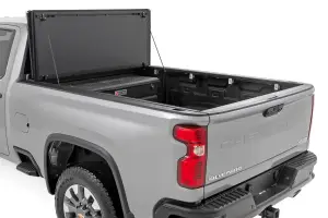 Rough Country - 49120651 | Rough Country Hard Tri-Fold Flip Up Bed Cover Chevrolet Silverado / GMC Sierra 2500 HD & 3500 HD | 6'9" Bed - Image 2