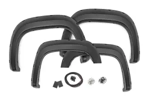 F-G10717 | Rough Country Pocket Fender Flares For GMC Sierra 1500 2/4WD (2007-2013) | 5'9" Bed, Flat Black