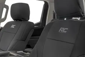 Rough Country - 91054 | Rough Country Seat Covers For Toyota Tundra 2WD/4WD | Front & Rear, Without Factory Rear Cupholder - Image 2
