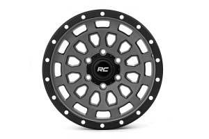 87170912G | Rough Country 87 Series Wheel | Simulated Beadlock | Gray/Black | 17x8.5 | 6x5.5 | +0mm
