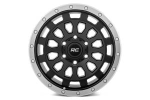 87170912B | Rough Country 87 Series Wheel | Simulated Beadlock | Black/Machined | 17x8.5 | 6x5.5 | +0mm
