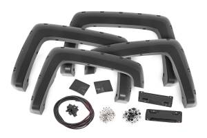 F-C11412B-GAZ | Rough Country Pocket Fender Flares Chevrolet Silverado 1500 (2014-2018) / 2500 HD (2015-2019) | 6'7 & 8' Bed, Summit White
