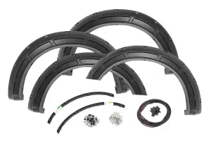 A-F20231-UM | Rough Country Defender Pocket Fender Flares For Ford F-250 / F-350 Super Duty | Agate Black