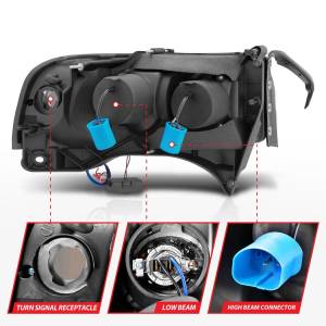Anzo USA - 111065 | Anzo USA Projector Headlights w/ Halo Black (1994-2001 Ram 1500 | 1994-2002 Ram 2500, 3500) - Image 4