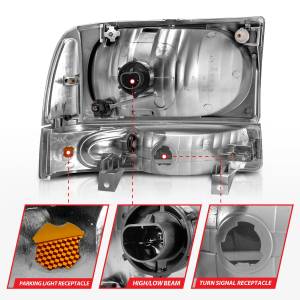 Anzo USA - 111080 | Anzo USA Crystal Headlights Black (2000-2004 Excursion | 1999-2004 F250, F350 Super Duty) - Image 4