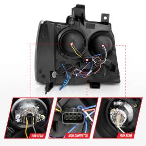 Anzo USA - 111108 | Anzo USA Projector Headlights w/ RX Halo Chrome (2007-2013 Avalanche | 2007-2014 Suburban, Tahoe) - Image 4