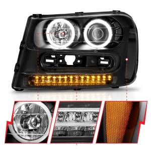 Anzo USA - 111127 | Anzo USA Projector Headlights w/ RX Halo Black (2002-2009 Trailblazer) - Image 3
