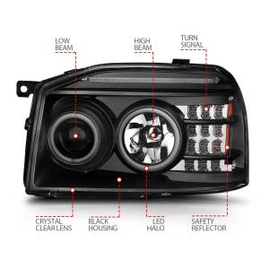 Anzo USA - 111172 | Anzo USA Projector Headlights w/ RX Halo Black (2001-2004 Frontier) - Image 4