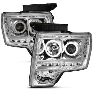 111297 | Anzo USA Projector Headlights w/ RX Halo Chrome (2009-2014 F150)