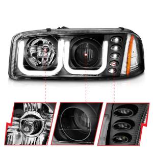 Anzo USA - 111303 | Anzo USA Projector Headlights w/ U-Bar Black (1999-2006 Sierra 1500, 2500, 3500 | 2000-2006 Yukon) - Image 2